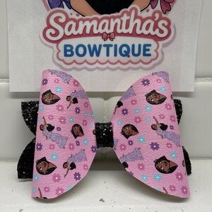 Pink Princess Character Bow Hair Clip